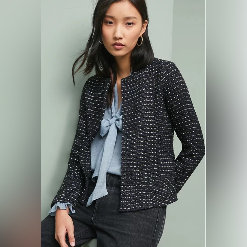 Dolan By Anthropologie Tweed Peplum Jacket, Size S
